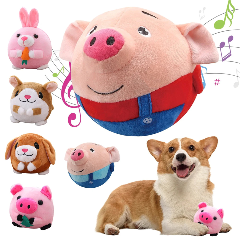 Plush Automatic Bouncing Toys Bite Resistant Funny Interactive Squeaky Toys