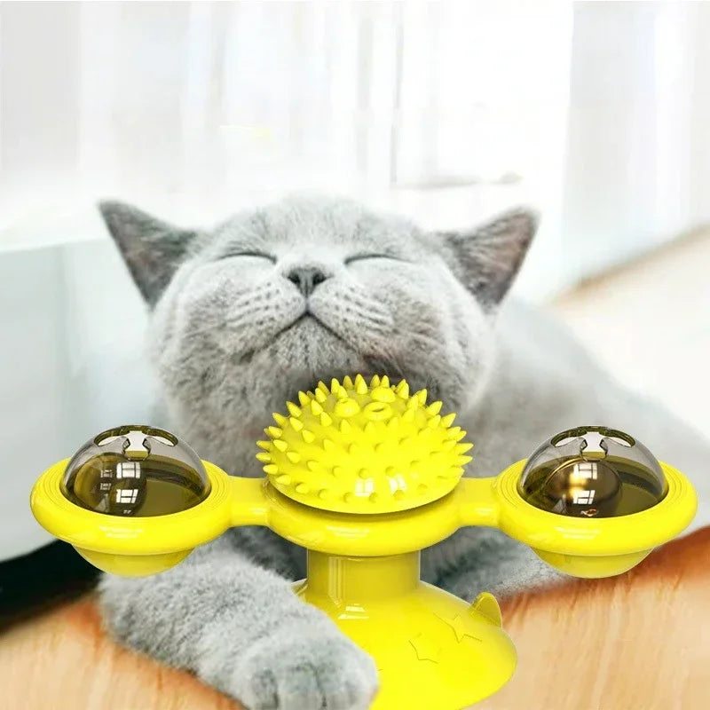 Windmill Cat Toy Interactive Pet Toys Puzzle Cat Whirligig Turntable