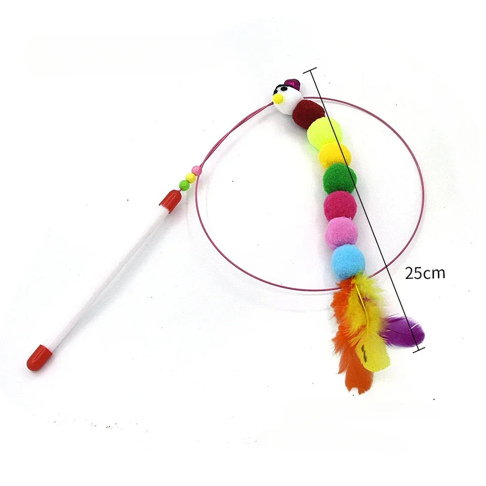 Cat Feather Wand Toy Suction Cup Bird/Feather Cat Wand Pet Supplies