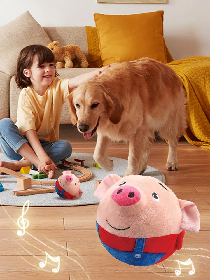 Plush Automatic Bouncing Toys Bite Resistant Funny Interactive Squeaky Toys