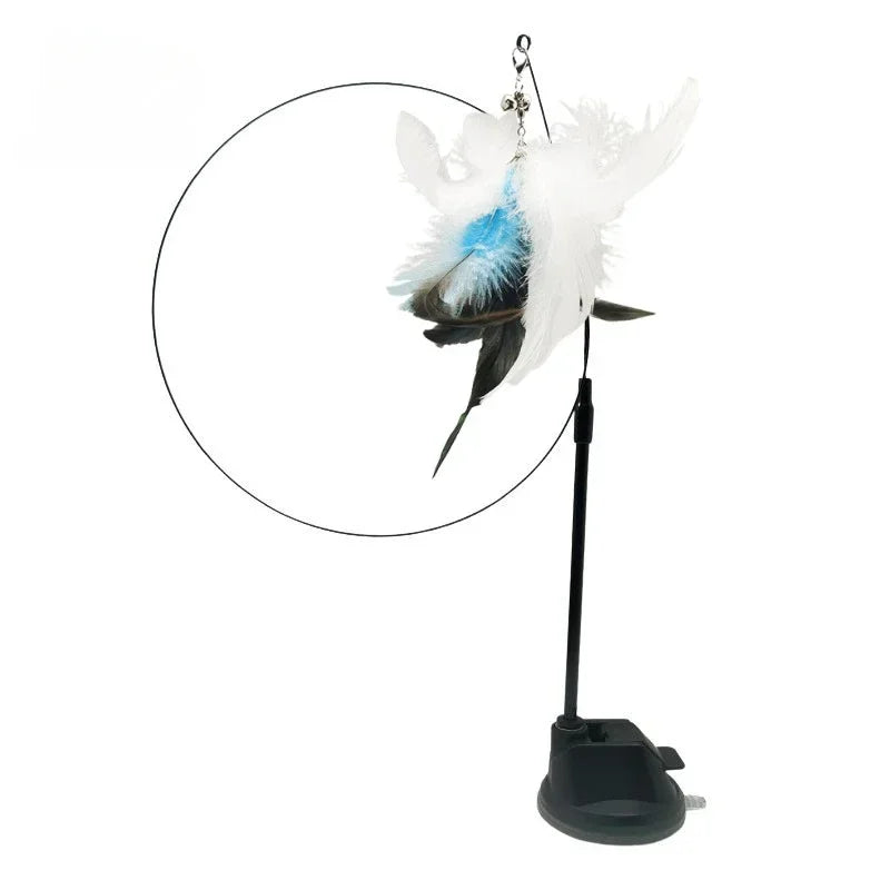 Cat Feather Wand Toy Suction Cup Bird/Feather Cat Wand Pet Supplies
