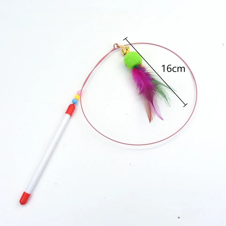 Cat Feather Wand Toy Suction Cup Bird/Feather Cat Wand Pet Supplies