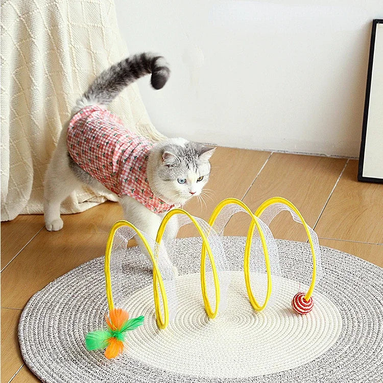 Cat Hunting Spiral Tunnel Coil Spiral Colorful Springs pet Crinkle Tunnels