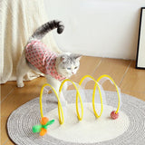 Cat Hunting Spiral Tunnel Coil Spiral Colorful Springs pet Crinkle Tunnels