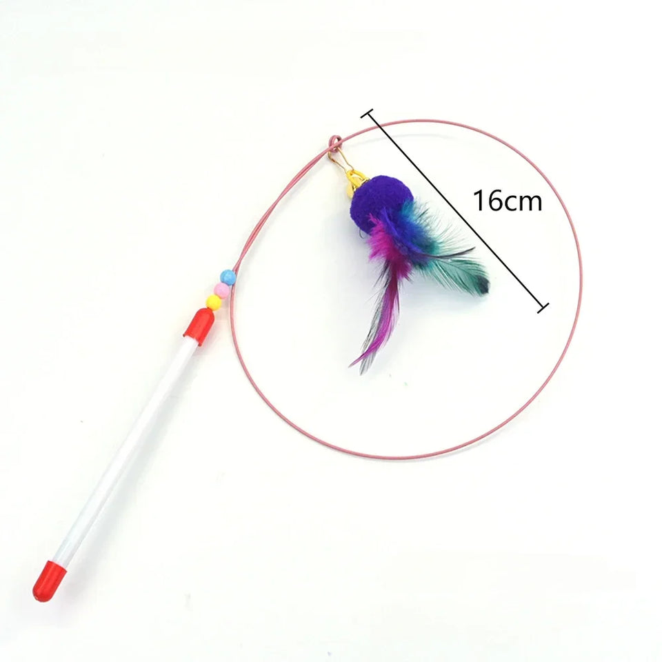 Cat Feather Wand Toy Suction Cup Bird/Feather Cat Wand Pet Supplies