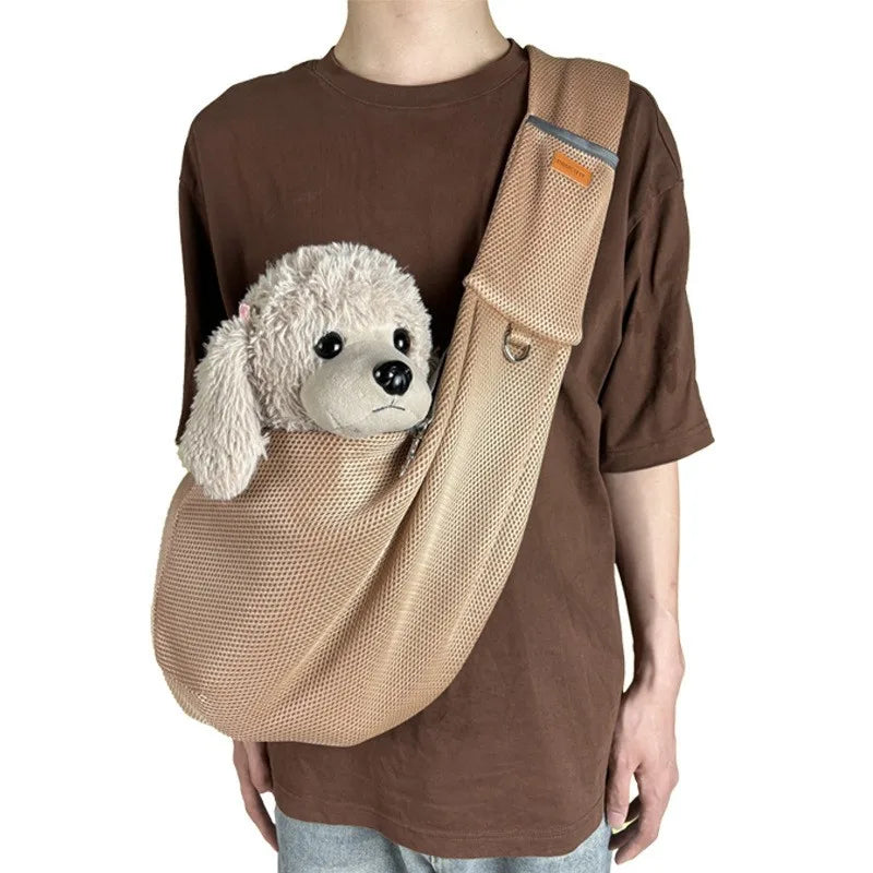 Mesh Polyester Breathable Dog Bag Pet Cross body Bag Outdoor Travel