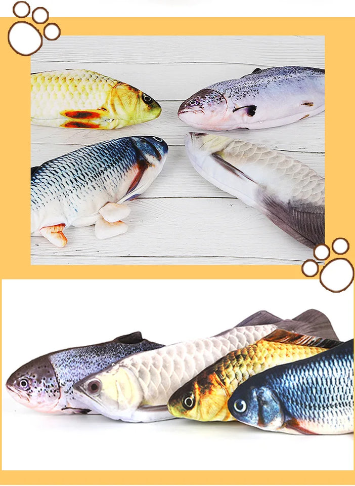 Pet Fish Toy Soft Plush Toy cat dog Chewing Toy