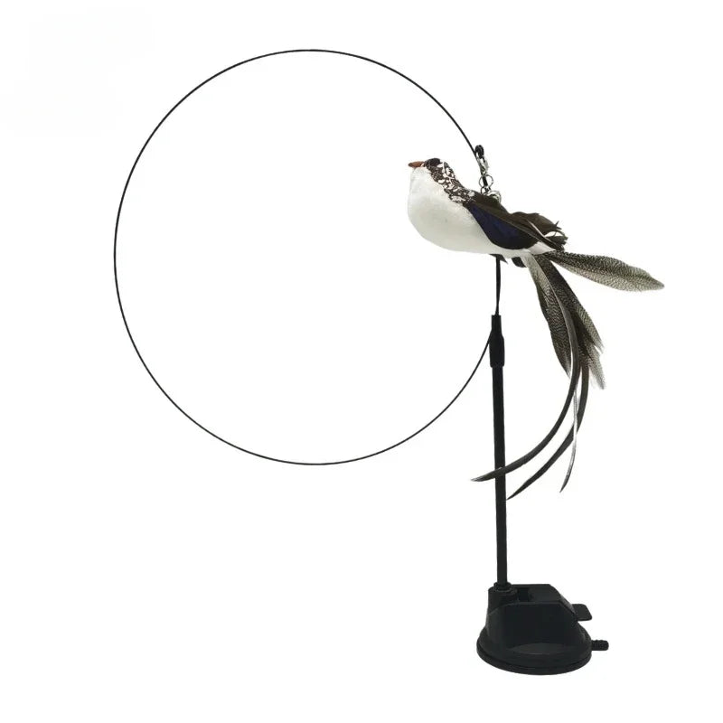 Cat Feather Wand Toy Suction Cup Bird/Feather Cat Wand Pet Supplies