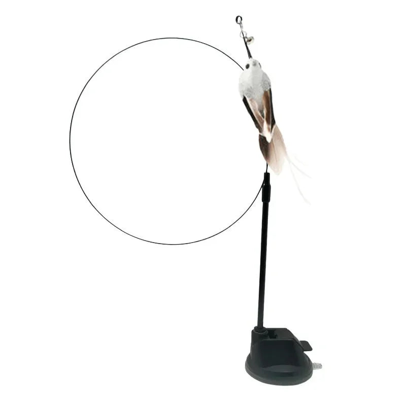 Cat Feather Wand Toy Suction Cup Bird/Feather Cat Wand Pet Supplies