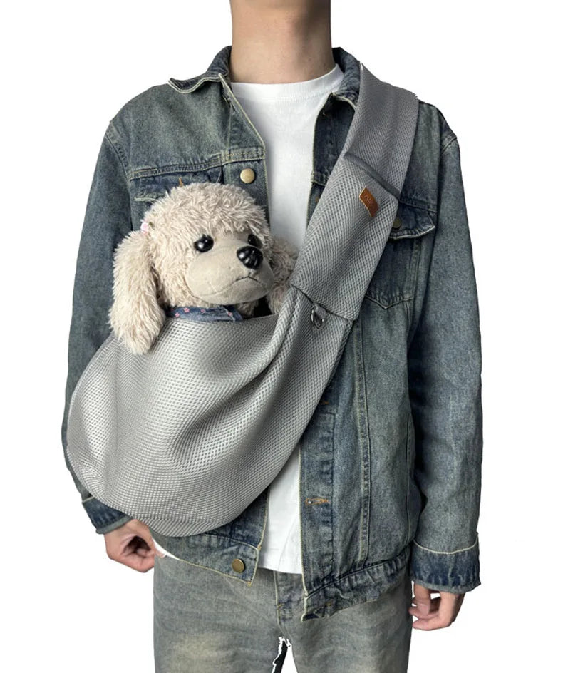 Mesh Polyester Breathable Dog Bag Pet Cross body Bag Outdoor Travel