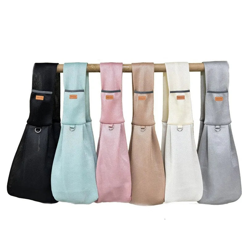 Mesh Polyester Breathable Dog Bag Pet Cross body Bag Outdoor Travel