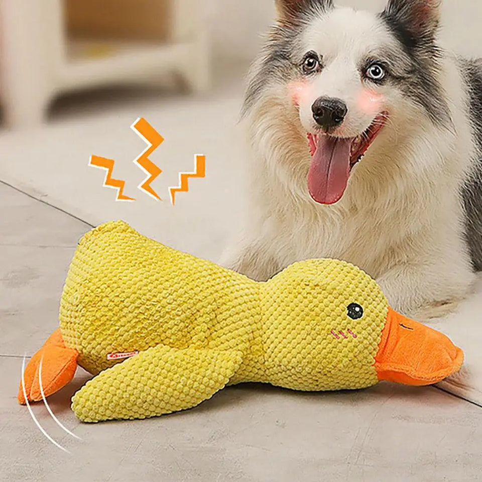 Mellow Dog Calming Duck Dog Toys Yellow Stuffed Duck pet chew toys