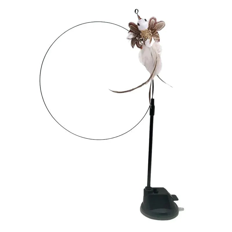 Cat Feather Wand Toy Suction Cup Bird/Feather Cat Wand Pet Supplies