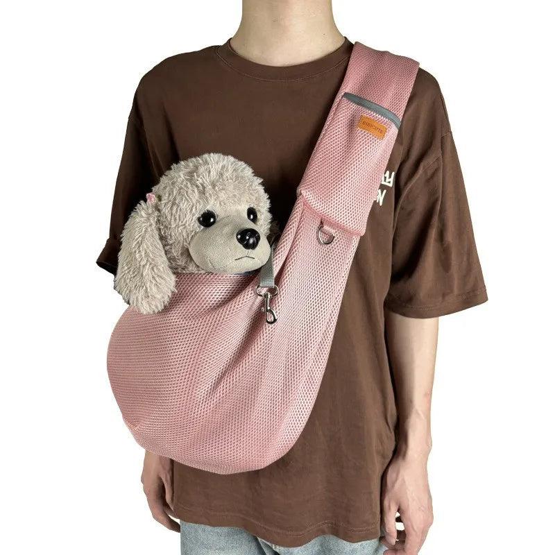 Mesh Polyester Breathable Dog Bag Pet Cross body Bag Outdoor Travel