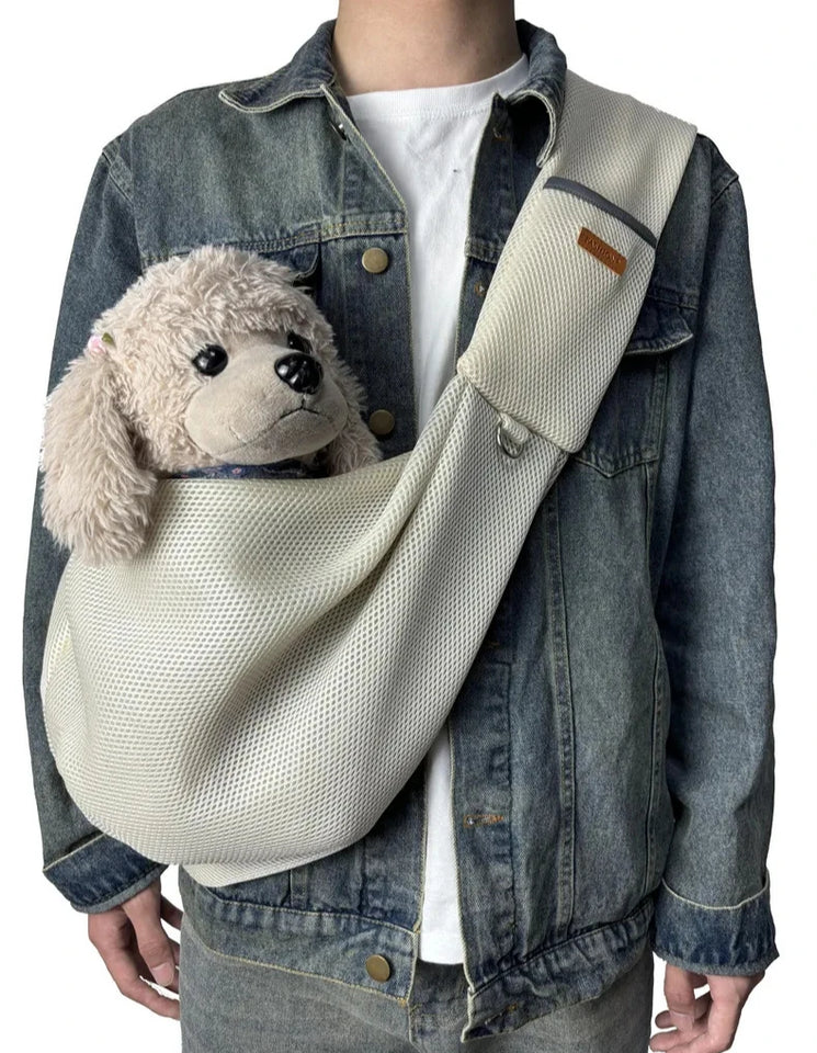 Mesh Polyester Breathable Dog Bag Pet Cross body Bag Outdoor Travel