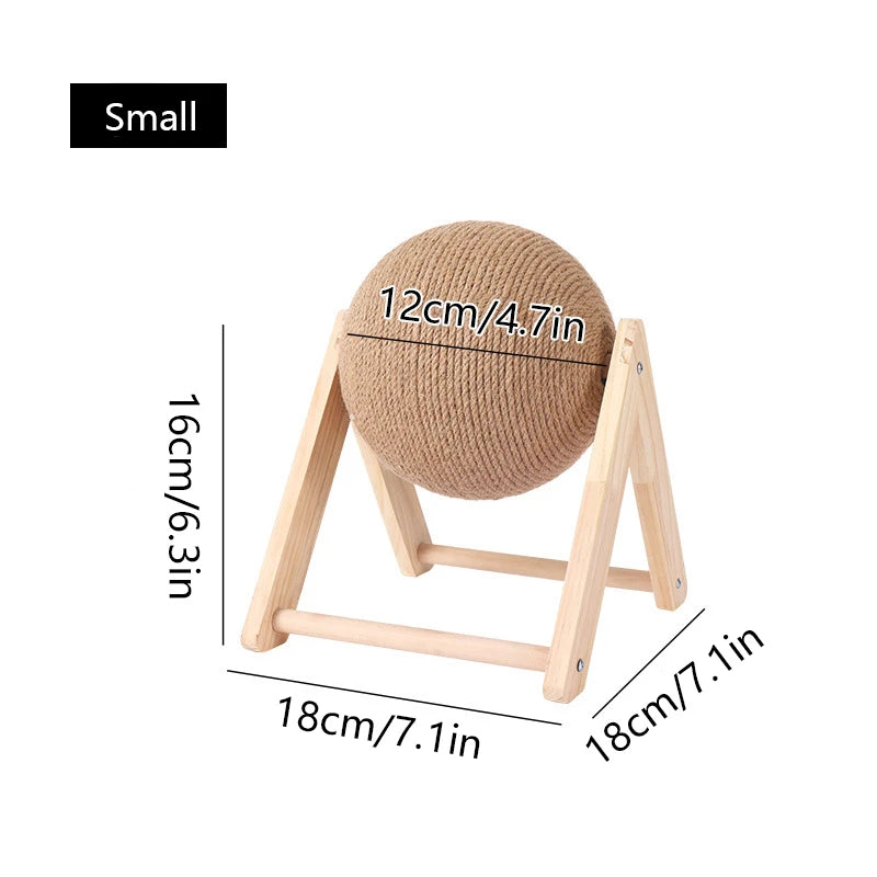 Sisal and Wood Stable Triangle Cats toys Cool Scratch on Stand Spin