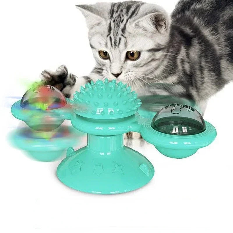 Windmill Cat Toy Interactive Pet Toys Puzzle Cat Whirligig Turntable