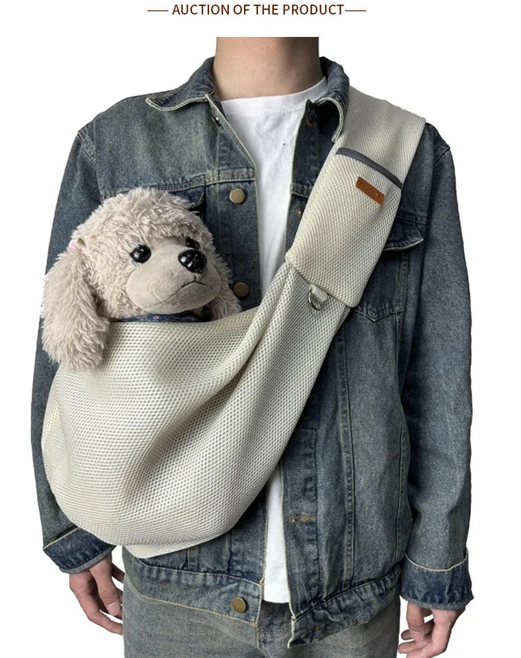 Mesh Polyester Breathable Dog Bag Pet Cross body Bag Outdoor Travel
