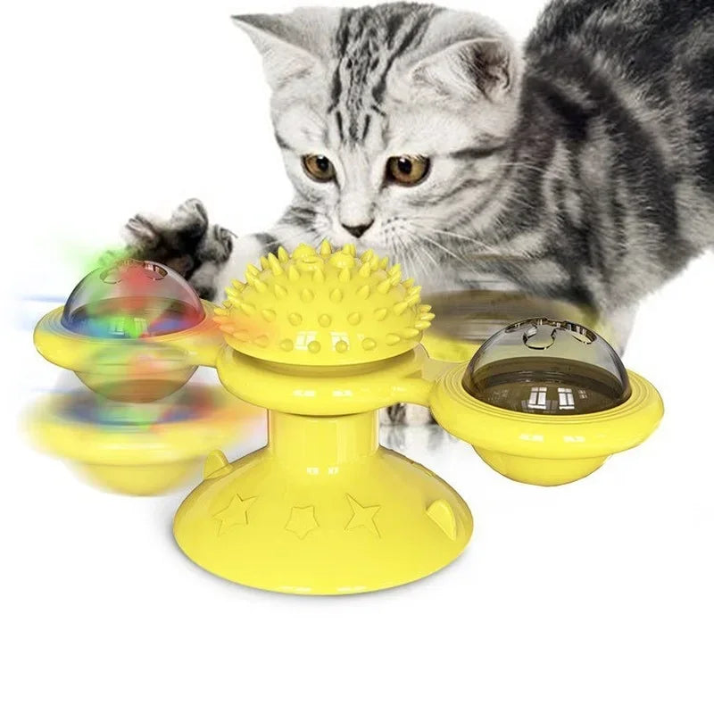 Windmill Cat Toy Interactive Pet Toys Puzzle Cat Whirligig Turntable