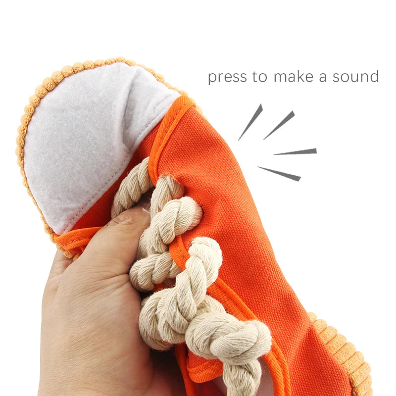 Dog Chew Toys,Funny Squeaky Toys Shoes Chewing Plush Toy