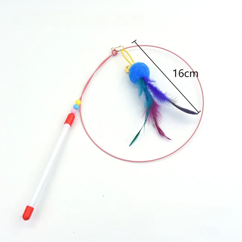 Cat Feather Wand Toy Suction Cup Bird/Feather Cat Wand Pet Supplies