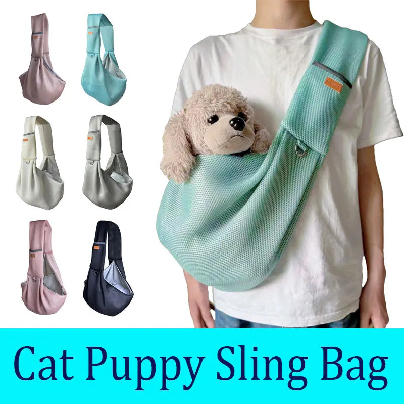 Mesh Polyester Breathable Dog Bag Pet Cross body Bag Outdoor Travel
