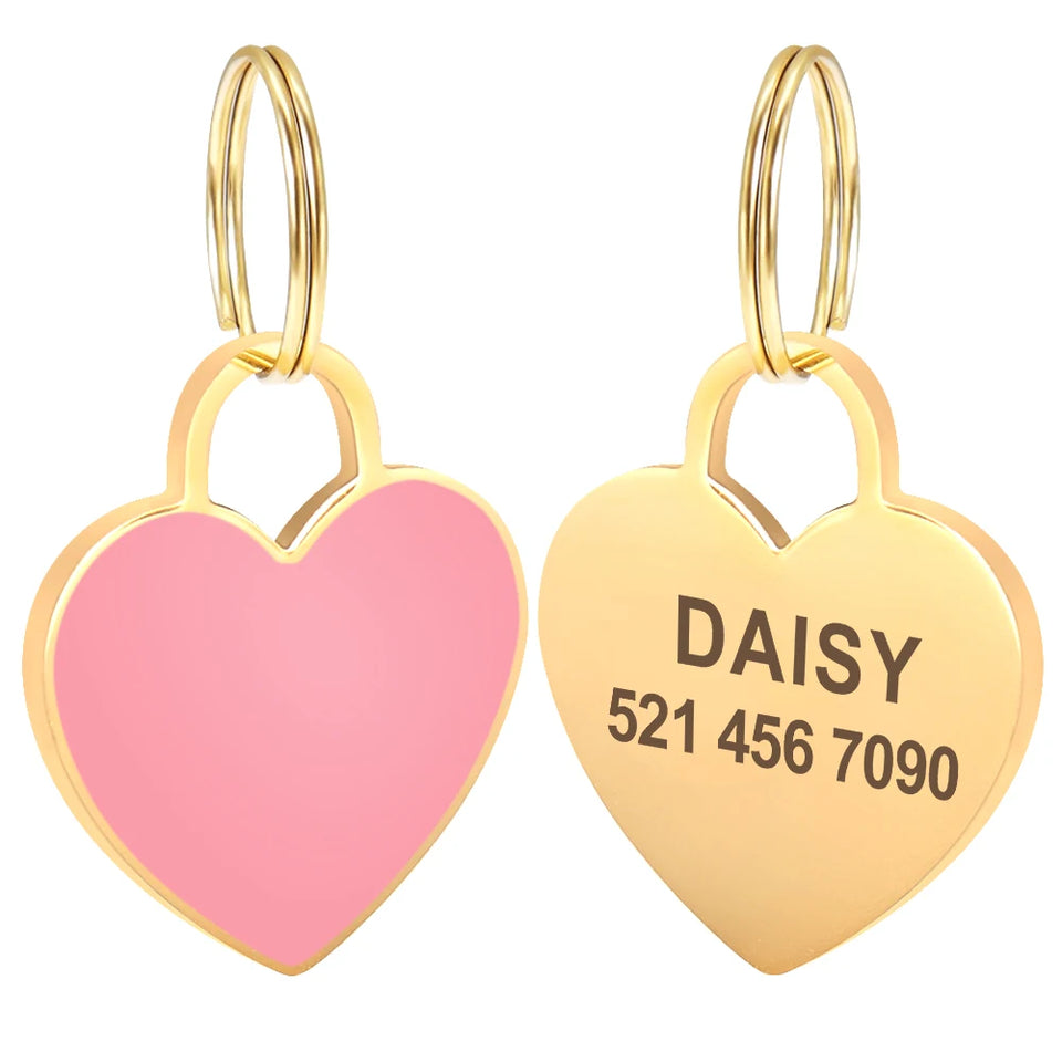 Personalized Dog Cat ID Tag Bling Rhinestone Puppy Kitten Name Tags