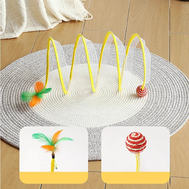 Cat Hunting Spiral Tunnel Coil Spiral Colorful Springs pet Crinkle Tunnels