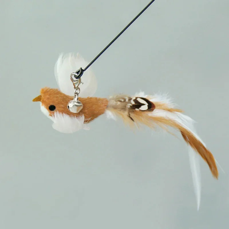 Cat Feather Wand Toy Suction Cup Bird/Feather Cat Wand Pet Supplies
