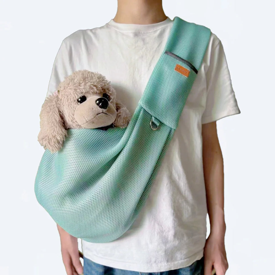 Mesh Polyester Breathable Dog Bag Pet Cross body Bag Outdoor Travel
