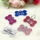 Personalized Dog Cat ID Tag Bling Rhinestone Puppy Kitten Name Tags