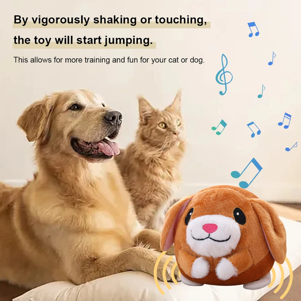 Plush Automatic Bouncing Toys Bite Resistant Funny Interactive Squeaky Toys