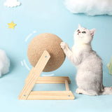 Sisal and Wood Stable Triangle Cats toys Cool Scratch on Stand Spin