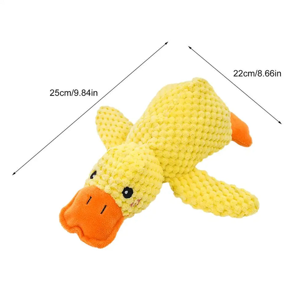 Mellow Dog Calming Duck Dog Toys Yellow Stuffed Duck pet chew toys
