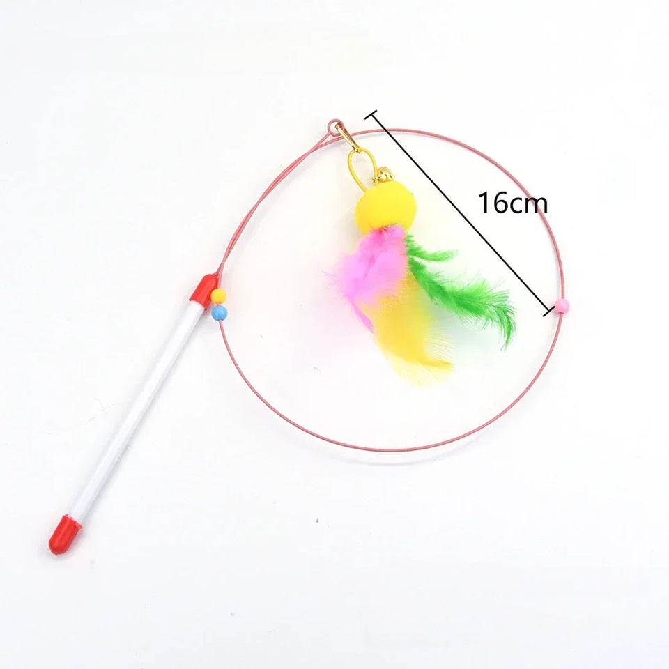 Cat Feather Wand Toy Suction Cup Bird/Feather Cat Wand Pet Supplies