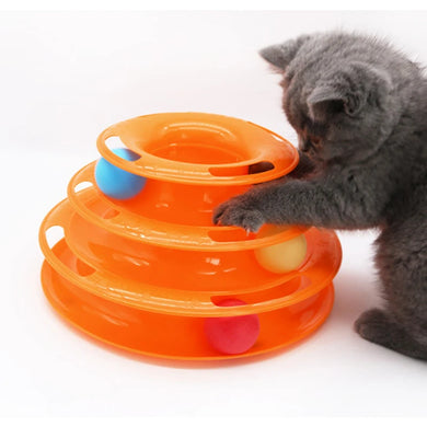 Interactive Tower Cat Toy Turntable Roller Balls Toys for pet