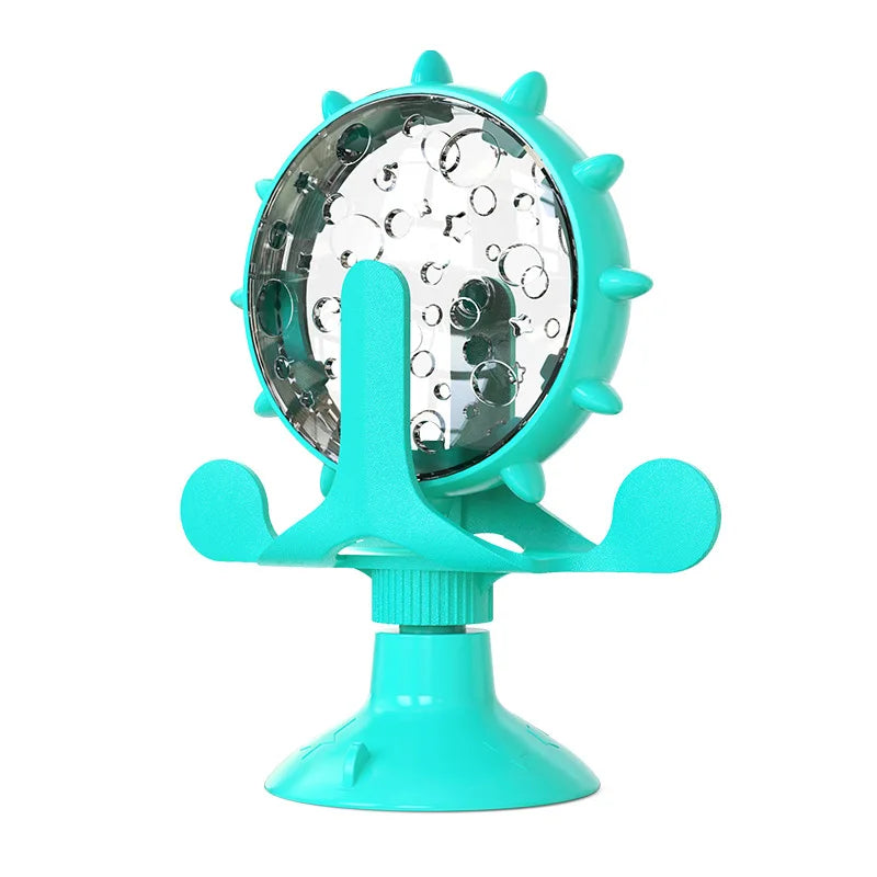 Interactive windmill spinning toy with feeder battery free