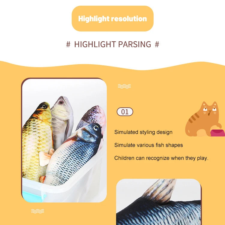 Pet Fish Toy Soft Plush Toy cat dog Chewing Toy
