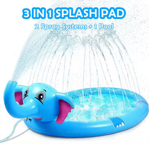 Splash Pad Sprinkler Play Mat for Kids, 82.7'' Inflatable Sprinkle Mat Outdoor Water Toys Pool Summer Toys for Toddlers Backyard Water Mat