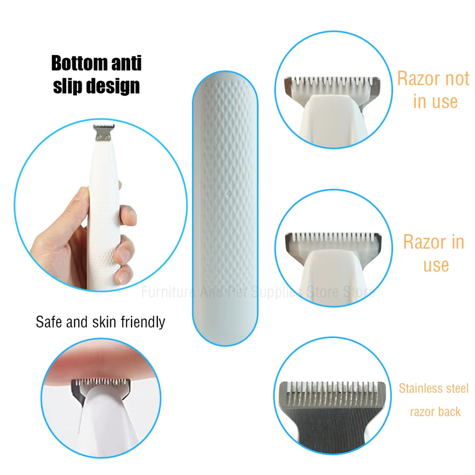 New Dog Paw Trimmer with LED Light Fully Waterproof Pet Hair Trimmer with LED Display Dog Clippers for Grooming 18Mm Widen Blade