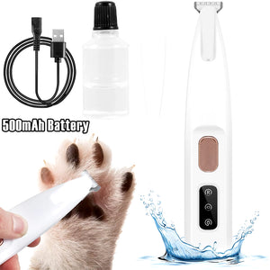 Pet Dog Paw Trimmer 500Mah Rechargeable Fully Waterproof Pet Hair Trimmer with LED Display Dog Clippers 18Mm Widen Blade